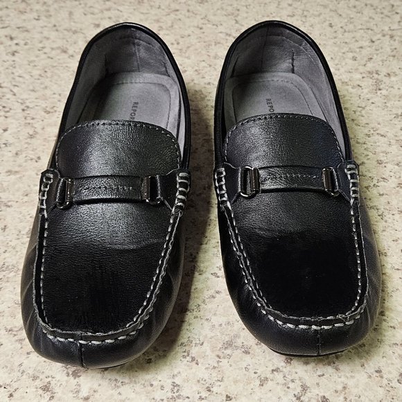 REPORT METTELL BLACK LOAFERS SIZE 8 - Picture 1 of 6
